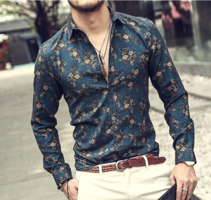 Mens dress shirt floral print