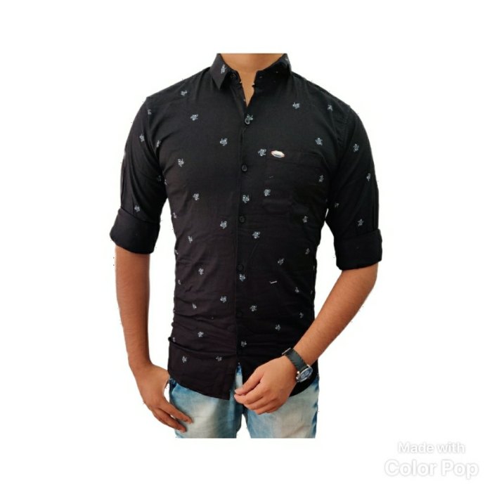 Printed gold shirts slim formal