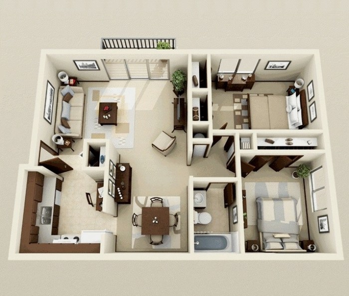 Desain interior apartemen 2 bedroom